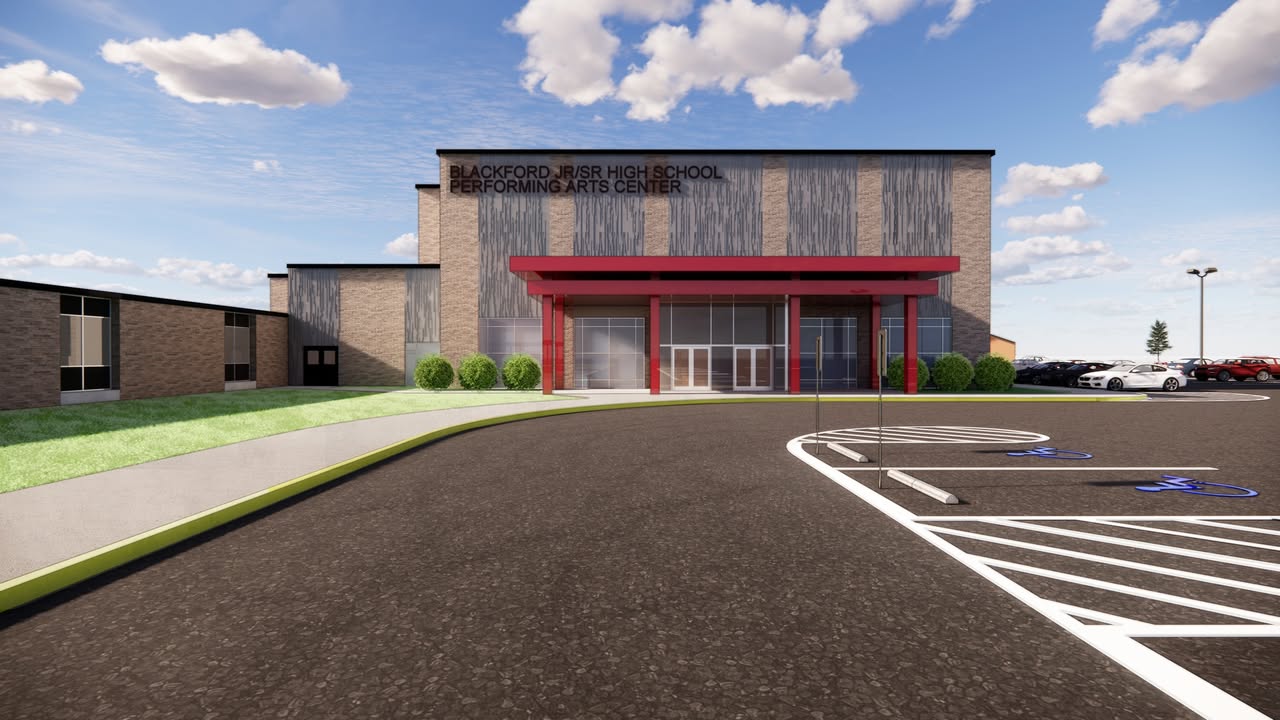 Blackford County Schools Auditorium Construction on Schedule; Parking Lot Paving May Be Delayed
